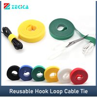 5m/roll Reusable Hook Loop Cable Tie DIY Nylon Straps Width 10 15 20 25mm Self Adhesive Cable Organiser Fastener Strips Tape