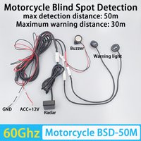 BSD 60Ghz Microwave Radar Sensor Motorcycle blind spot detection system Lane Change Assist Safe Driving max detection 50m IP67