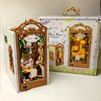 Flower Fairy Forest Cottage Book Nook Kit, Enchanted Woodland Dollhouse Miniature House Kit,Decor Gift for Adults & Girls