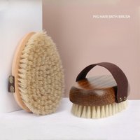 Natural Wood Bristle Bath Brush Soft Wet Dry Body SPA Massager Brush Household Practical Skin Exfoliates Body Cleaning Brush