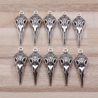 IFOCUS 10pcs/Lot Skull Beak Skeleton Bird Charms For DIY Jewelry Making Zinc Alloy 35x13mm/1.38x0.51inch