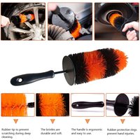 Car Wheel Brush Car Washing Tool Tire Soft Bristle Brush Soft Car Wheel Wash Brush Multifunction Tire Cleaning Rim Brush 43CM