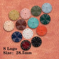 28.5mm S Logo Arabic black dial Vertical bar dial No calendar Suitable for NH35 NH36 Movement Watch Modification Accessories