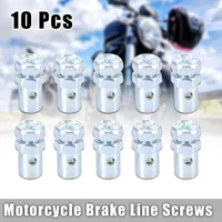 Universal 10Pcs Ucket Silver Tone Thread Dia Brake Cable Wire Solderless Nipple Screw for Motorcycle