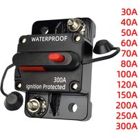 30A to 300A circuit breaker fuse reset, car stereo inline fuse holder, waterproof marine circuit breaker reset fuse 12V-48V DC