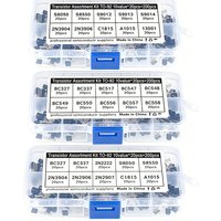 10Value 200PCS Transistor Assortment Kit S8050 S8550 2N2222 2N2907 BC337 BC327 BC517 BC556 2N3904 2N3906 A1015 C1815 Wit Box