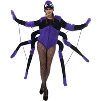 Halloween Purple Knot Footed Spider Insect Horror Costume Bar Party Campus Performance Costume Stage Performance Props, Clothing