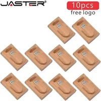 JASTER 10 Stück Holz-USB-2.0-Flash-Laufwerke 128GB Kostenloses Logo Geschäftsgeschenk USB-Stick 64GB Ahornholz 32GB Speicherstick USB-Stick
