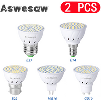 GU10 LED E27 Lamp E14 Spotlight Bulb 48 60 80leds lampara 220V GU 10 bombillas led MR16 Lampada Spot light B22 5W 7W 9W