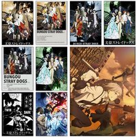 Bungo S-Stray Dogs ANIME Poster Self-adhesive Art Waterproof Paper Sticker Coffee House Wall Decor
