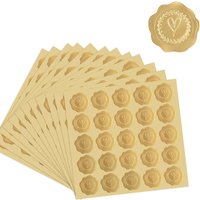 100-200pcs Gold Embossed Heart Stickers Envelope Seal Wax Looking Labels Wedding Party Invitation Card Christmas Gift Decoration