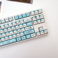 138 Keys Winter Hachi PBT Keycaps Side Print Translucent Cherry Style Dye-Sub MX Switch 61 64 68 87 96 104 108