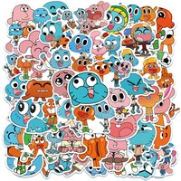50Pcs Cute The Amazing World of Gumball Stickers for Luggage, Skateboarding, Mobile Phone, Sailing, and Far Voyage Stickers