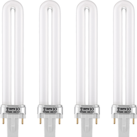 4 Pcs 9w U-shaped 365nm Nail UV Lamp Bulb Tube Light Bulbs for Nails Lightbulb Ultraviolet Dryer