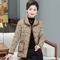 Winter ältere Frauen Jacke Herbst Mütter Samt verdicken Oberbekleidung warme Baumwolle gepolsterte Jacke Winter lose Baumwolle Mantel