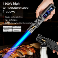 2026 New Digital Display High Temperature 1300℃ Fierce Blue Flame Multifunctional Spray Gun Lighter, Portable Camping Igniter