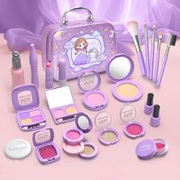 Kids Pretend Makeup Set Toy Cosmetic Handbag Fake Beauty Kit Vanity Role Play Birthday Gift for Girls Ages 3-6