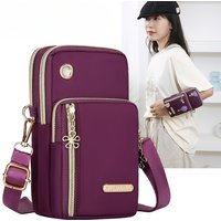 Minimalist Women's Phone Sling Bag – Lightweight Nylon Crossbody with ID Pocket, Ideal for Travel & Shopping