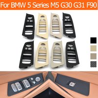 LHD RHD Car Interior Front Door Window Switch Lifter Panel Cover Trim For BMW 5 Series M5 G30 G31 G38 F90 525 528 530 2017-202