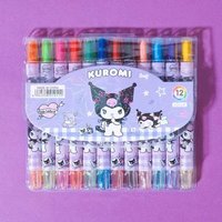 Cute Sanrio 12-Color Spinning Crayon Set, Retractable Crayons, Children's Coloring, Drawing, Doodling Art Supplies.