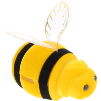 Bee Shaped Velvet Box Jewelry Storage Cute Keepsake Container Lid Bee Plush Toy Small Trinket Case Decorative Treasure Chest