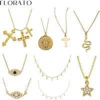 925 Sterling Silver 3pcs Cross Pendant Chain Necklace 2021 Trend Vintage Necklace For Women Jewelry Minimalism Birthday Gift A40