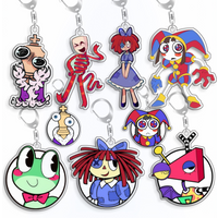For The Amazing Digital Circus Ragatha Pomni Gangle Kinger Acrylic Selfmade Cute Cartoon Anime Keychain Pendant Toy Gifts 5cm