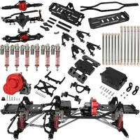 Metal Steering Mid Alxe Battery Tray Shocks Mount Skid Plate Chassis Links Rod Gearbox For 1/10 RC SCX10 6x6 Frame Upgrade Part