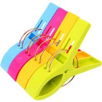 4-24Pcs Large Bright Colour Clothes Clip Plastic Beach Towel Pegs Clothespin Clips To Sunbed Home Wardrobe Storage High Quality