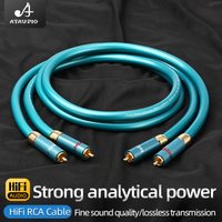 One Pair RCA Cable for CD Amplifier Hi-end 8N OCC plated Sliver Interconnect 2RCA to 2RCA Male HiFi Audio Cable