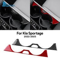 Real Soft Carbon Fiber Sticker For Kia Sportage 2022 2023 2024 2025 LHD RHD Car Gear Cup Holder Frame Trim Interior Accessories