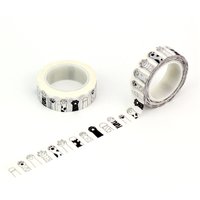 NEW 1PC. 10M Cute Black and White Cat Paw Washi Tape Paper DIY Decor Scrapbooking Planner Adhesive Masking Tape Kawaii Papeleria