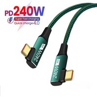 5A 240W Data Cable USB C to Type C Dual Elbow Head Fast Charging PD for Laptop Xiaomi Samsung Huawei QC3.0 Mobile Phone Tablet