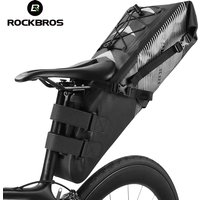 ROCKBROS Bicycle Bag Waterproof Reflective 8 10 14 L Large Capacity Saddle Bag Bike Foldable Tail Bag MTB Road Trunk Cycling Bag