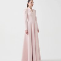 Customized Elegant V-Neck Long Sleeves Evening Dress Classic A-Line Simple Jersey Homecoming Dress Delicate Beading Prom Dresses