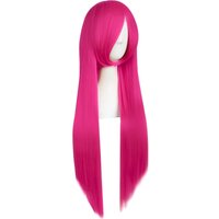 Pink Wig 26“ Wigs Long Straight Heat Resistant Fiber Synthetic Wig Party Cosplay Wig