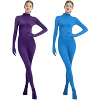 New Women's Bodysuit with Arms and Legs Onesie Solid Color Dance Dress Stage Performance Dress