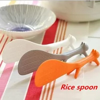 3 Colors Cartoon Squirrel Spoon Non Stick Rice Paddle Ladle Lovely Meal Spoon Cooking Tools Kitchen Accessories Wood Spoon Rice