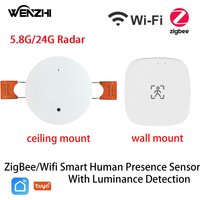 ZigBee Wifi MmWave Human Presence Motion Sensor With Luminance/Distance Detection 5/110/220V Tuya Smart Life Home Automation