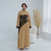 Eid Muslim Abaya Lace Slim Fit Dress for Women Elegant Long Sleeve Arab Dubai Morocco Ramadan Long Robe Gorgeous Abayas Kaftan