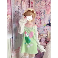 Übergroße Frauen Lose Shirts 2024 Frühling Casual Langarm Nette Subadorable Y2k T Shirt Japanischen Kawaii Süße Harajuku Tops