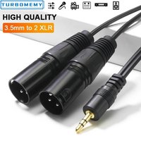XLR to 3.5mm Audio Cable Microphone Balanced Analog Audio Cord TRS Stereo Male to 2XLR Male For Computer Phone Speaker Amplifier