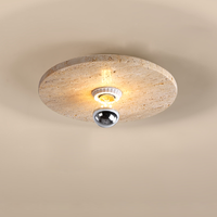 Retro Round Shape Natural Stone Art Decoration Wall Lamp Ceiling Light Decor Led Sconce Cream Nordic Home-appliance Chandeliers