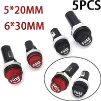 5 Stück Sicherungshalterung, schwarze Sicherungsrohrhalterung, 5*20 Sicherungshalterung, 6X30, hochtemperaturbeständige elektrische Holz-Sicherungshal