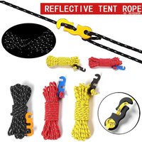 4pcs Durable Camping Tent Ropes Reflective Windproof Reinforced Canopy Accessories with Safety Buckles for Outdoor