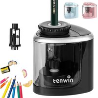 Electric Auto Pencil Sharpener for Students, Helical Steel Blade Sharpener for Artists, Colored Pencils for Kids and Adults