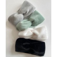 Plush Solid Mink Fur Headbands For Women Girls Winter Wide Cross Soft Thick Turbans Bandage Ear Warmer Hairband Hair Accessories