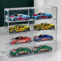 Akrylowe pudełko ekspozycyjne 1:64 do modeli samochodów Hot Wheels Zabawka 8 Siatka Szafka Stojak Pyłoszczelne pudełka do przechowywania samochodów przezroczyste