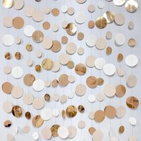 Champagne Gold Party Decorations Gold Beige Circle Dots Hanging Garlands for Birthday Wedding Graduation Baby Shower Backdrops