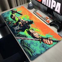 Mouse Pad one piece Zoro Anime Table mat Professional Game Accessories Rubber Lock Edge Keyboard Desk Mat xxl E-sports Mouse Mat